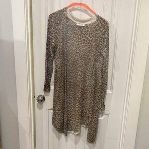 Olivaceous Leopard Print Duster- Brown and Black